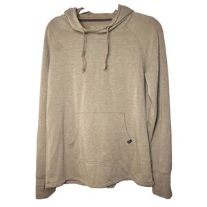 Freefly Mens Gray Hoodie Kangaroo Pocket Thumb Holes Sleeves Sz Large Activewear